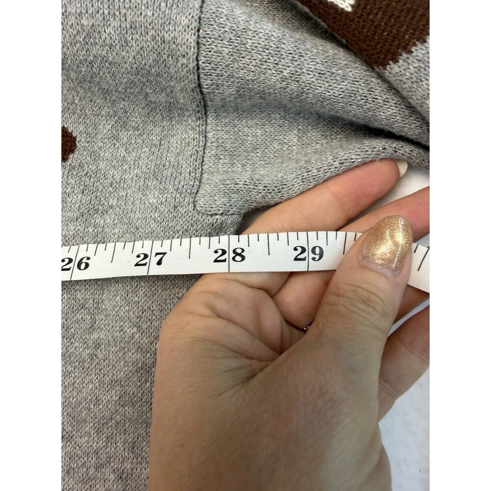 Vince Camuto Women’s XL Gray Football 100% Cotton Sweater Crewneck Casual Cozy - Picture 9 of 10
